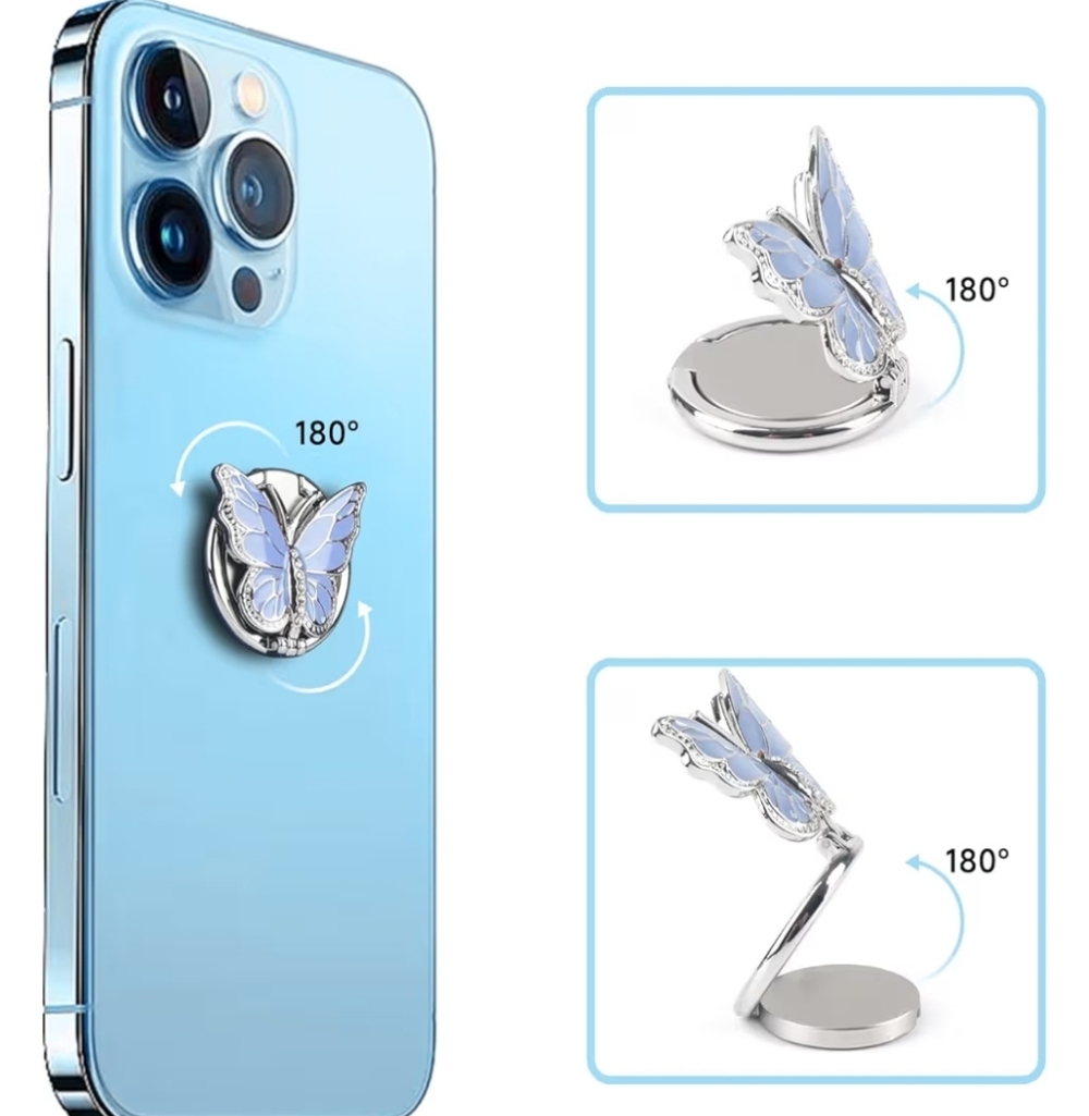 Butterfly Phone Ring‎ Grip 360 Degree Rotating Plating Finger Holder Kickstand